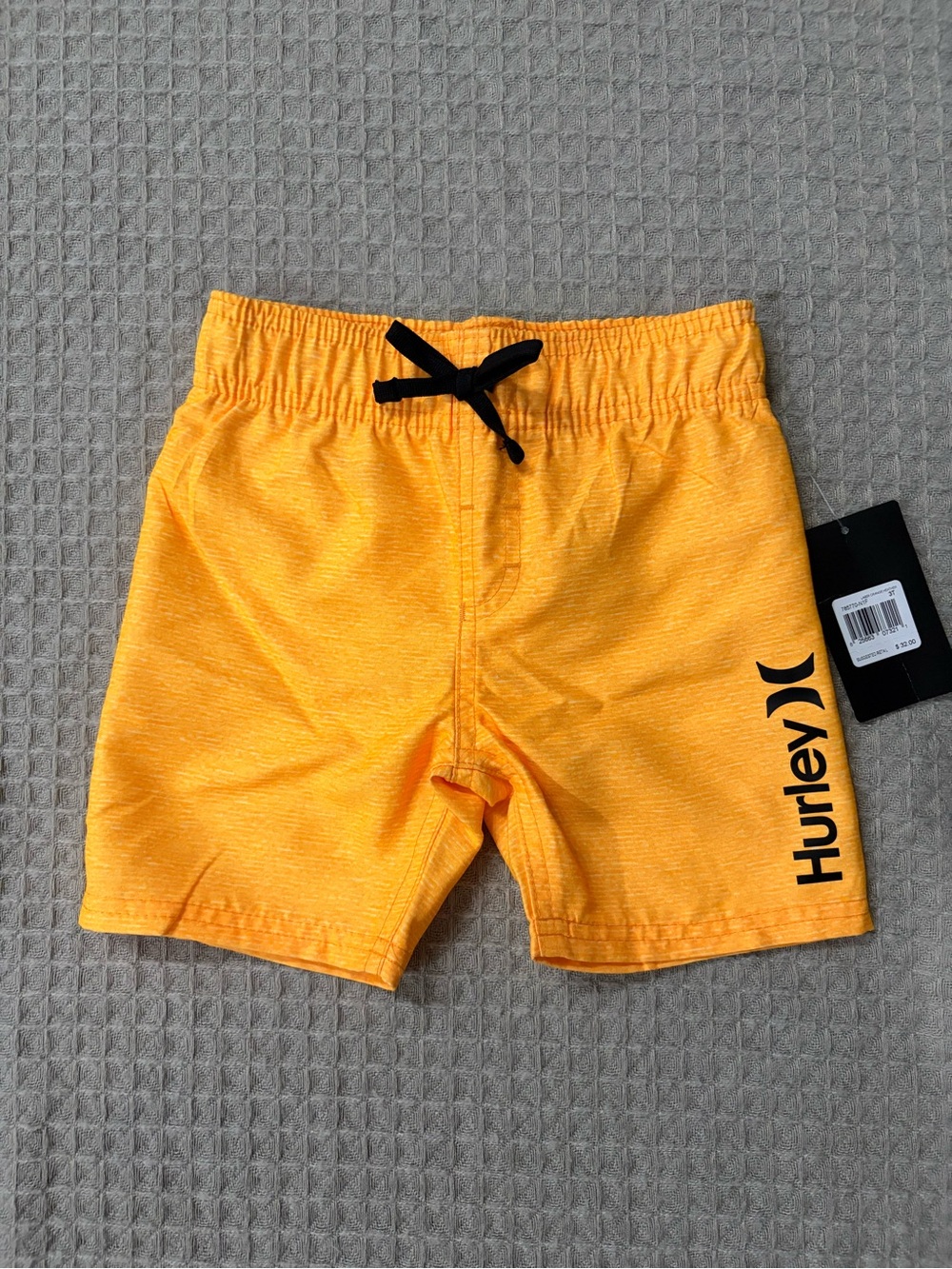 Hurley Yellow Boys' Swim Shorts with Black Drawstring